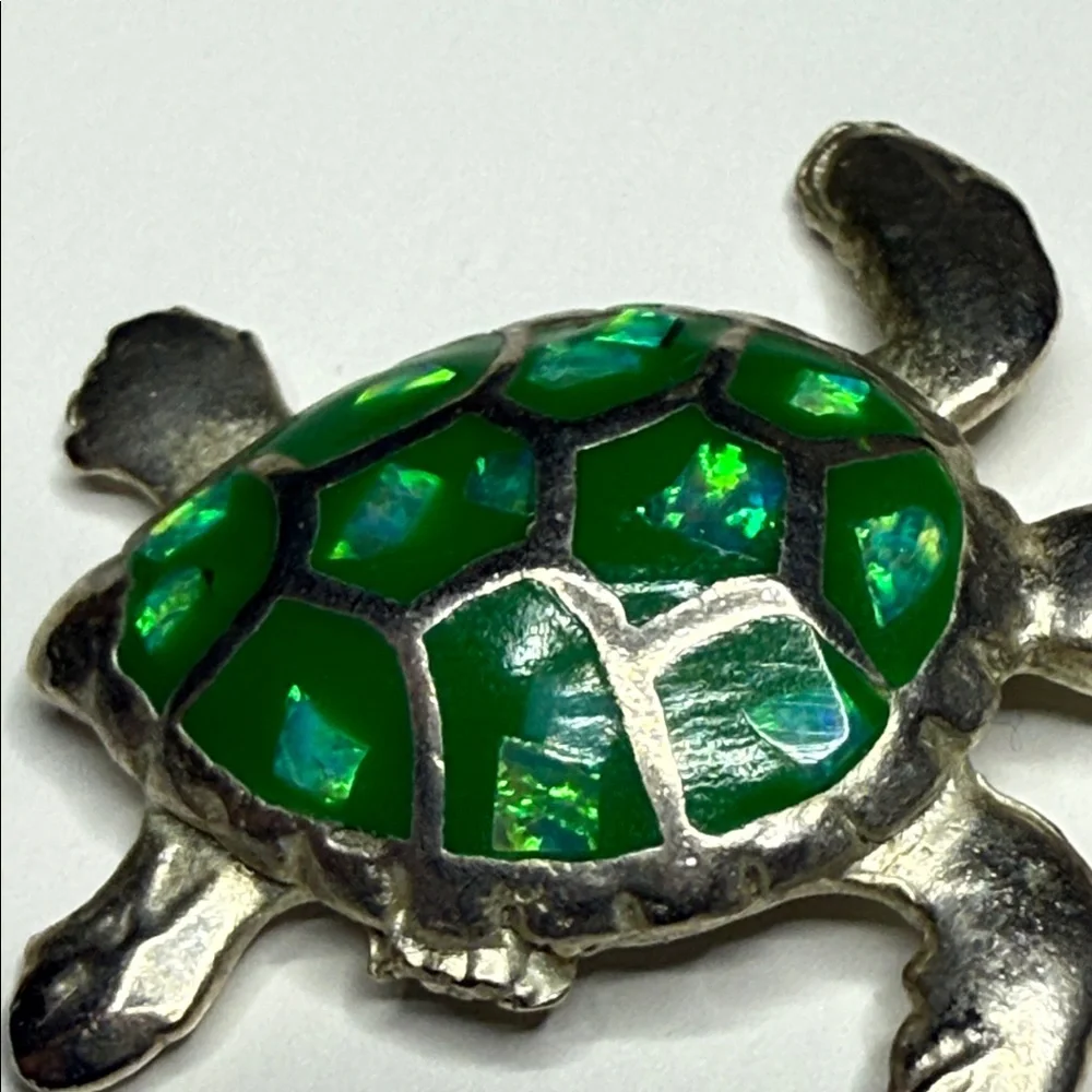 Silver tone (untested) Mexico Turtle Pendant jelly belly charm gorgeous color - Picture 7 of 16